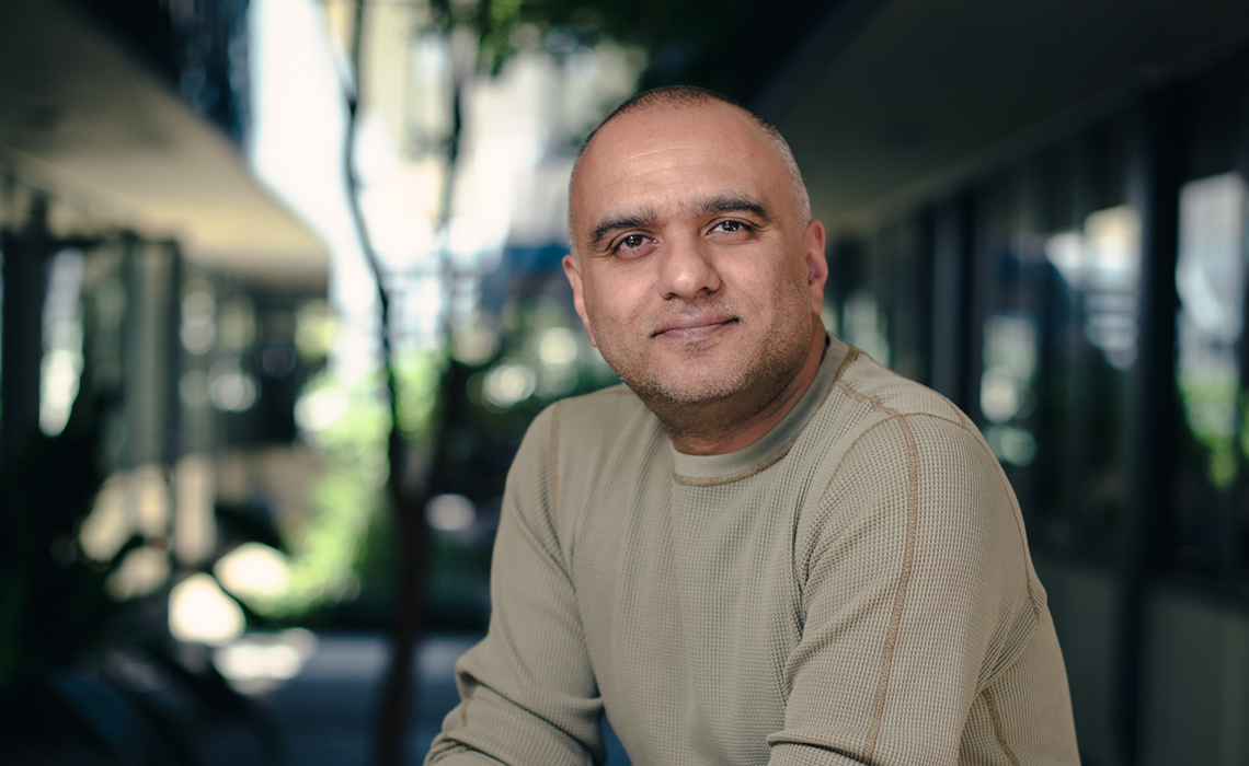 Dheeraj Pandej seated