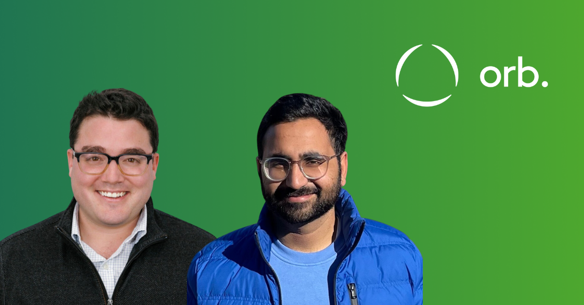 Orb founders on green background.